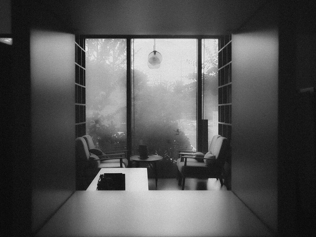 Film negatives and contact sheets on a light table